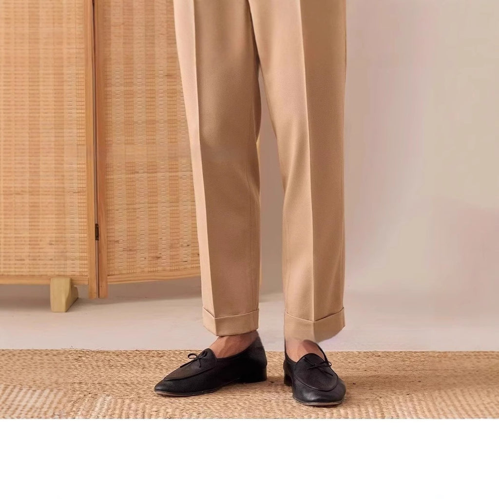 British Style Men's Leisure Commute Solid Color Trousers
