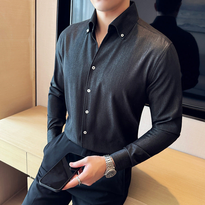 Men's Long-sleeved Denim Shirt