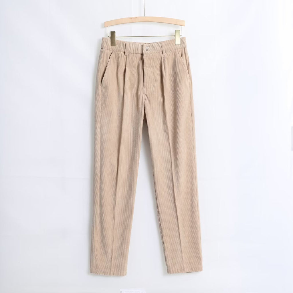 All-match Stretch Draping Suit Pants Straight Ankle Length Cargo Pants