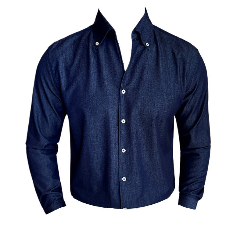 Men's Long-sleeved Denim Shirt