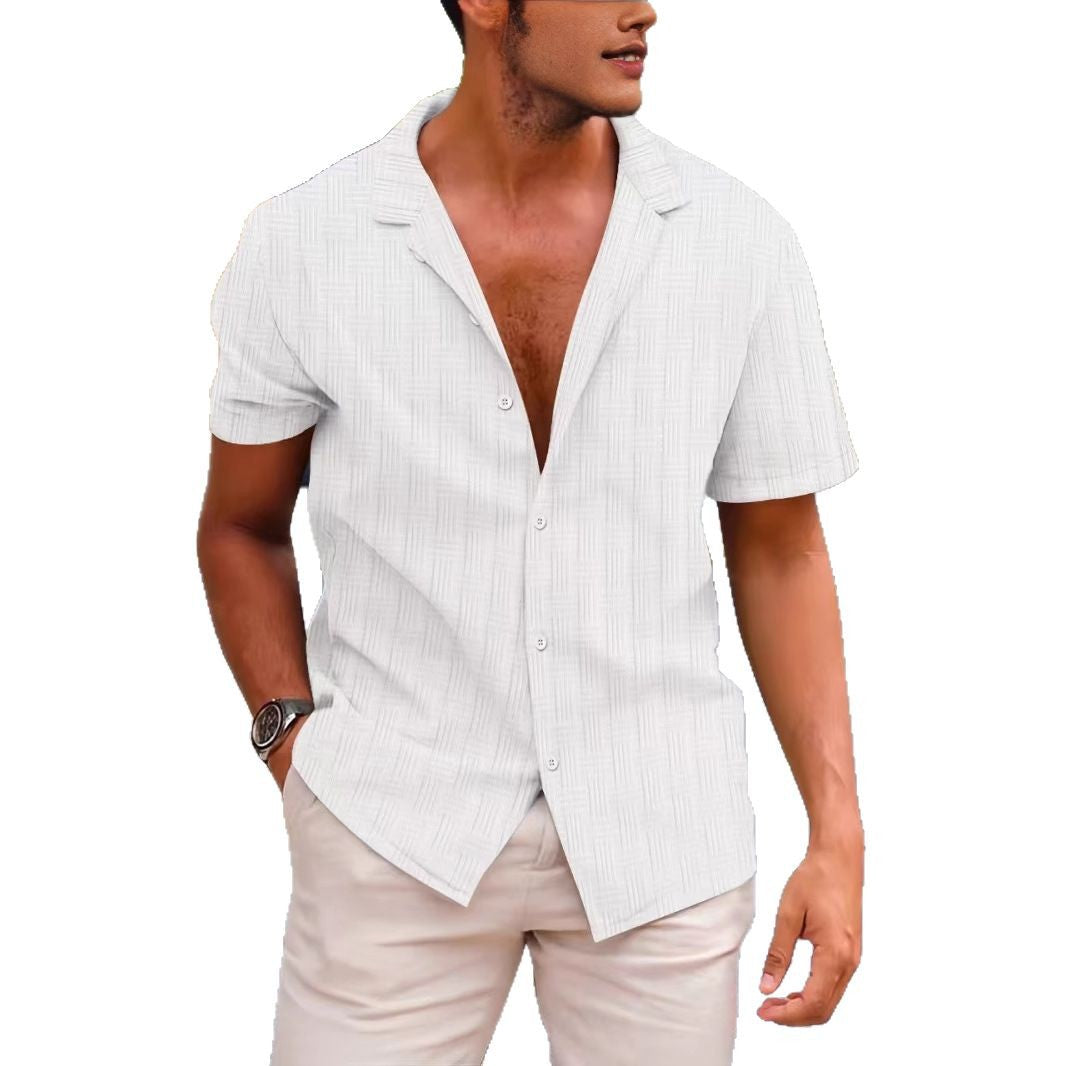 Summer Lapels Solid Color Shirt Button