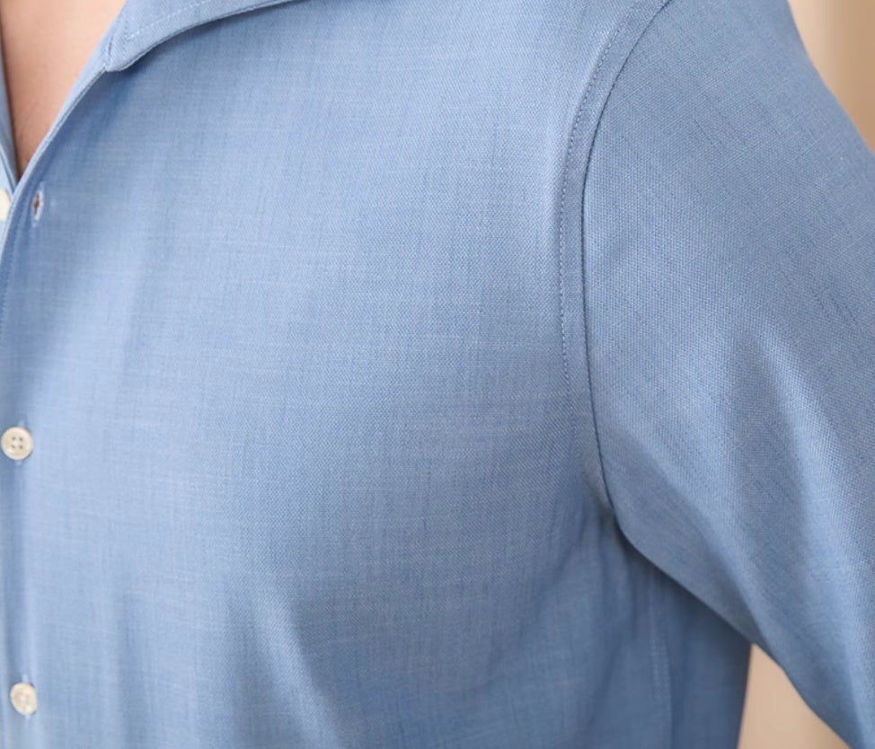 British Men Draping Anti-wrinkle One-piece Collar Casual Long-sleeved Shirt