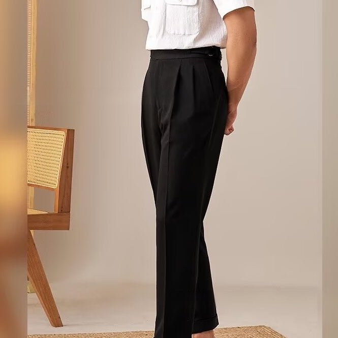 British Style Men's Leisure Commute Solid Color Trousers